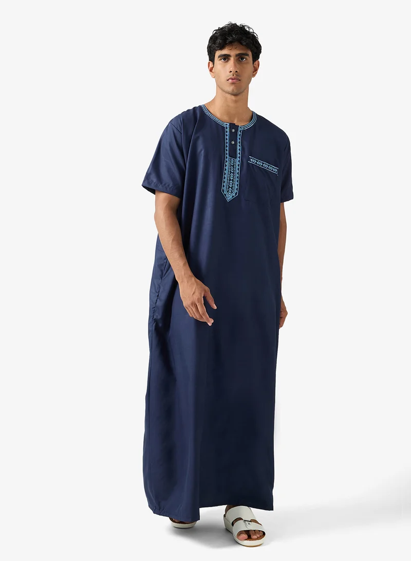 Robert Wood  Round Neck Classic Thobe for Men | Best Price UAE